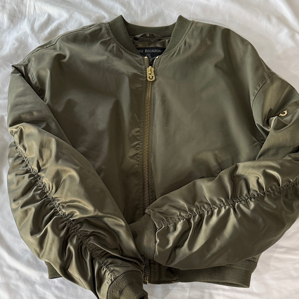 True Religion Khaki Bomber Jacket